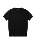 RIBBED KNITTED T-SHIRT - BLACK