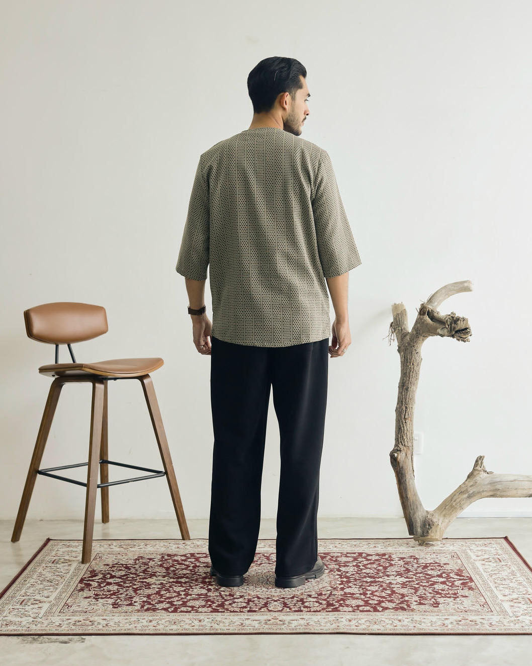 TEDUH SIRI : THREE QUARTER SLEEVE TOP - GREEN